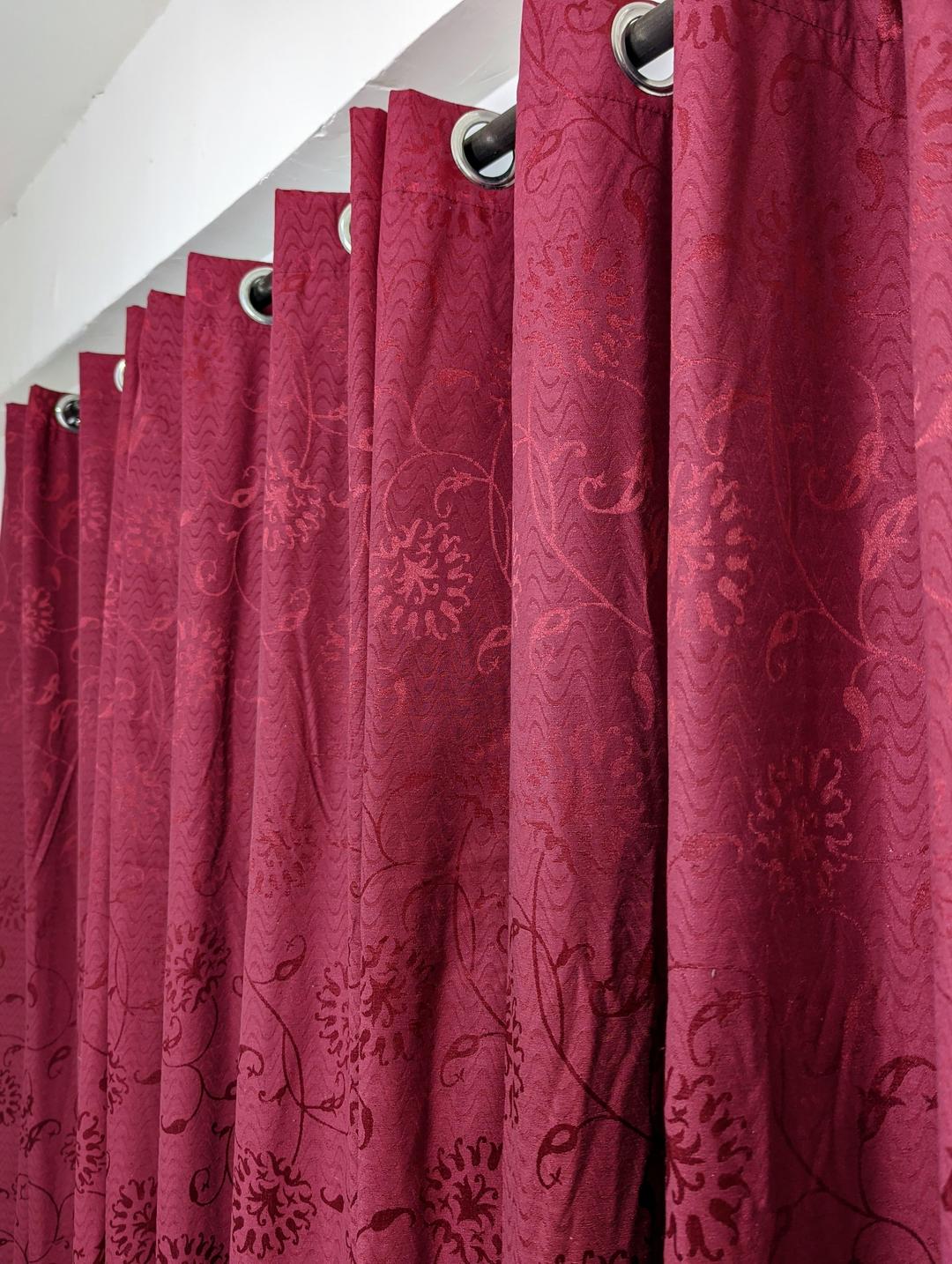 1 Pc Jacquard Textured Curtains 
