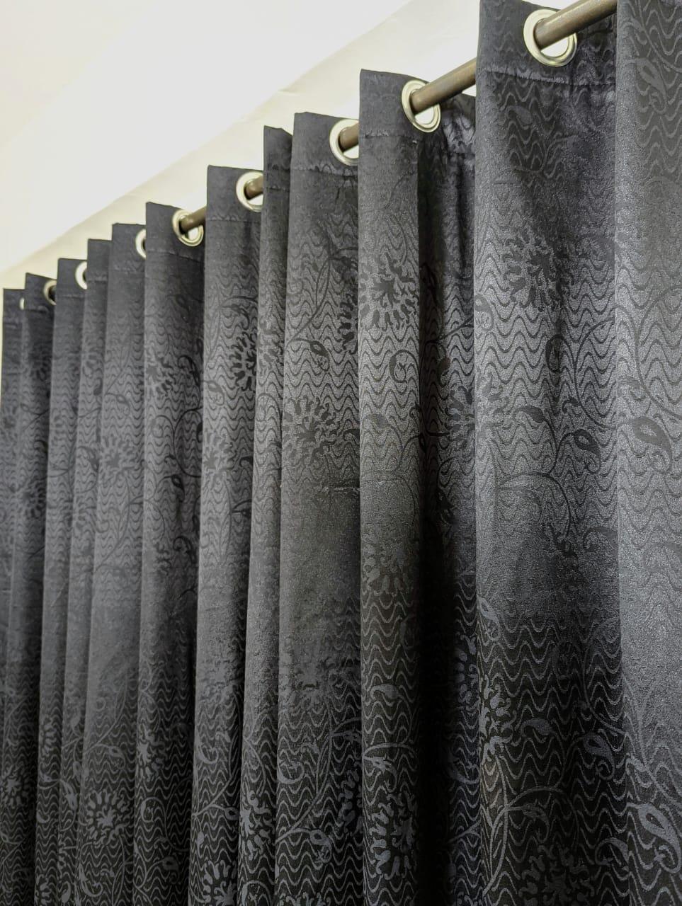 1 Pc Jacquard Textured Curtains 