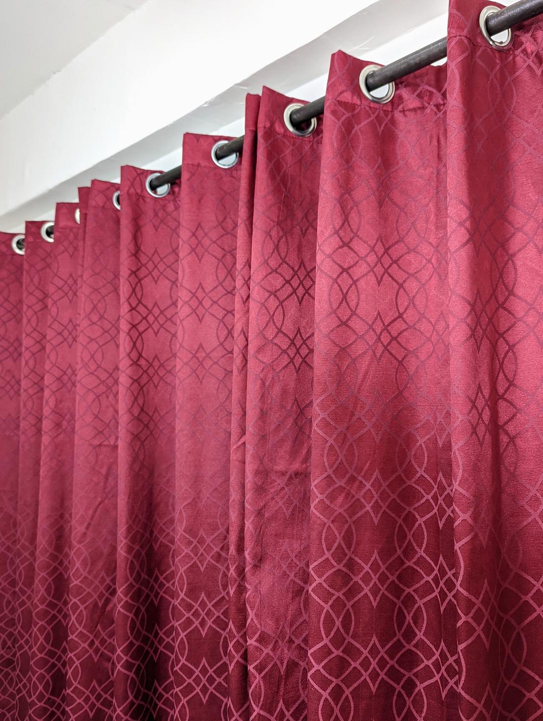 1 Pc Jacquard Textured Curtains 