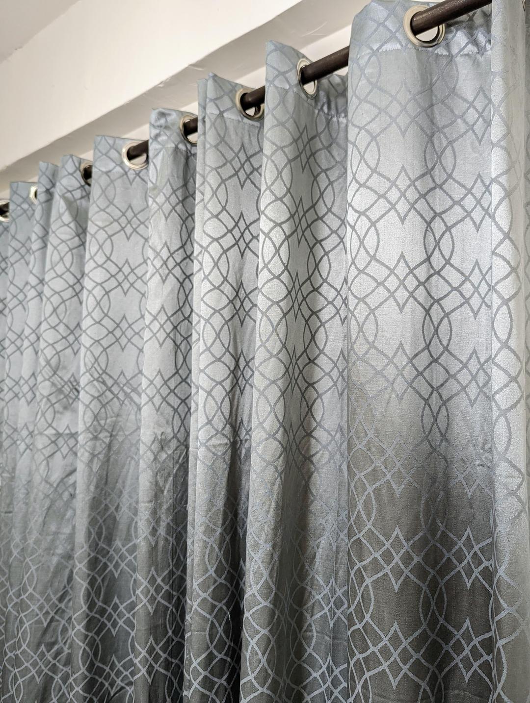 1 Pc Jacquard Textured Curtains 