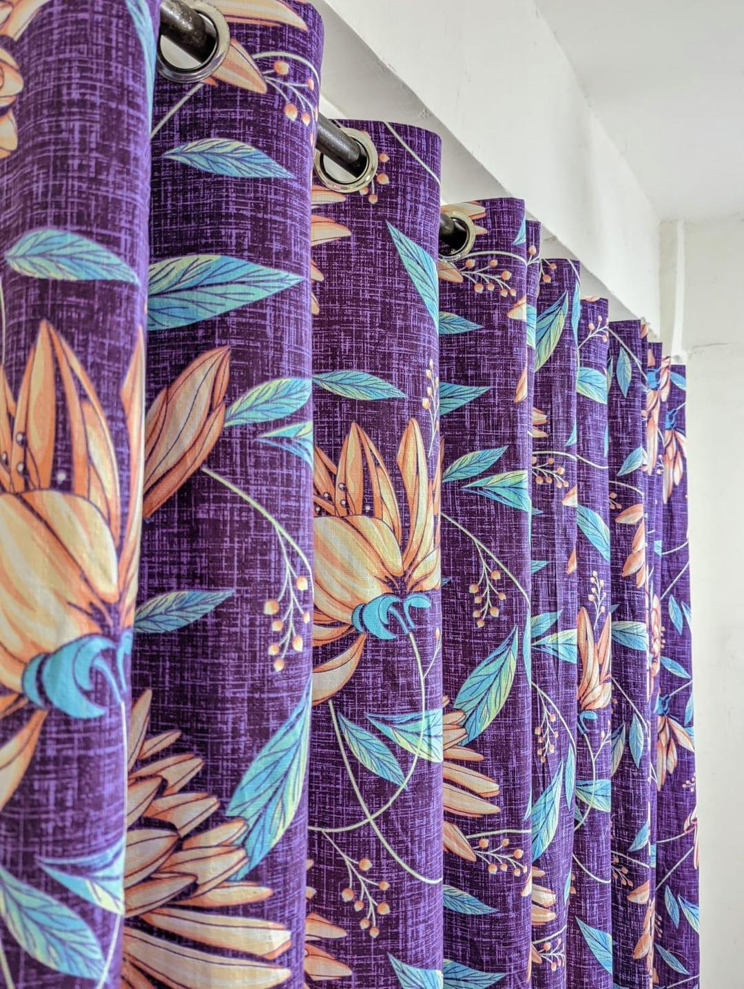1 Pc Cotton Printed Curtains