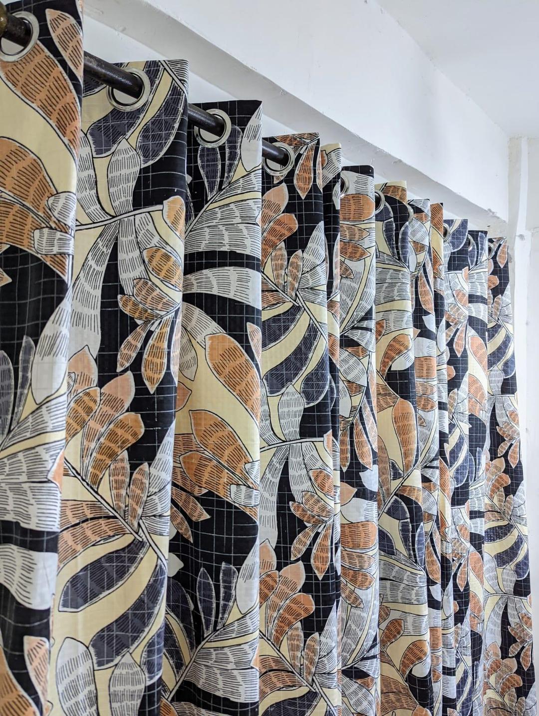 1 Pc Cotton Printed Curtains