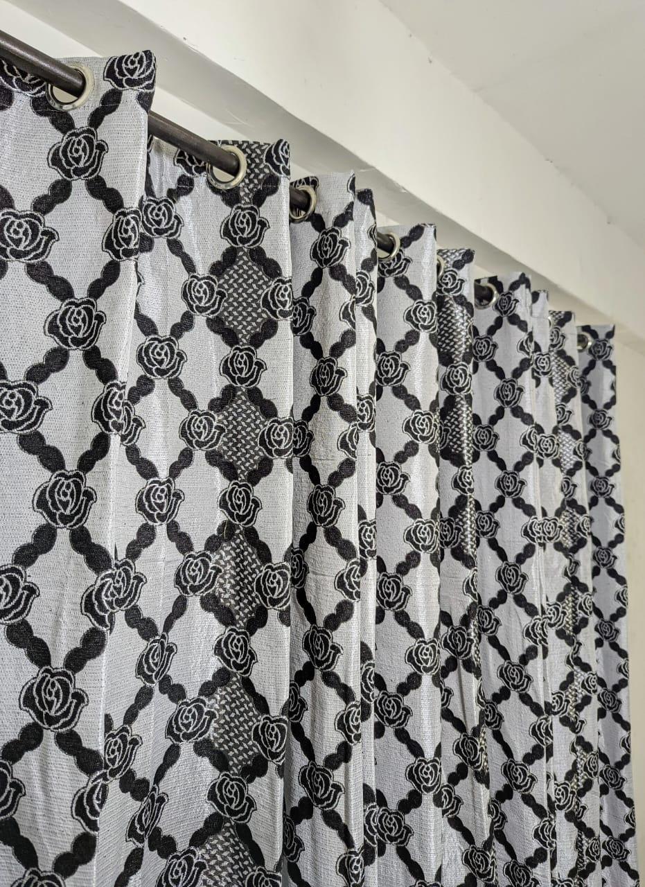 1 Pc Velvet Jacquard Printed Curtain