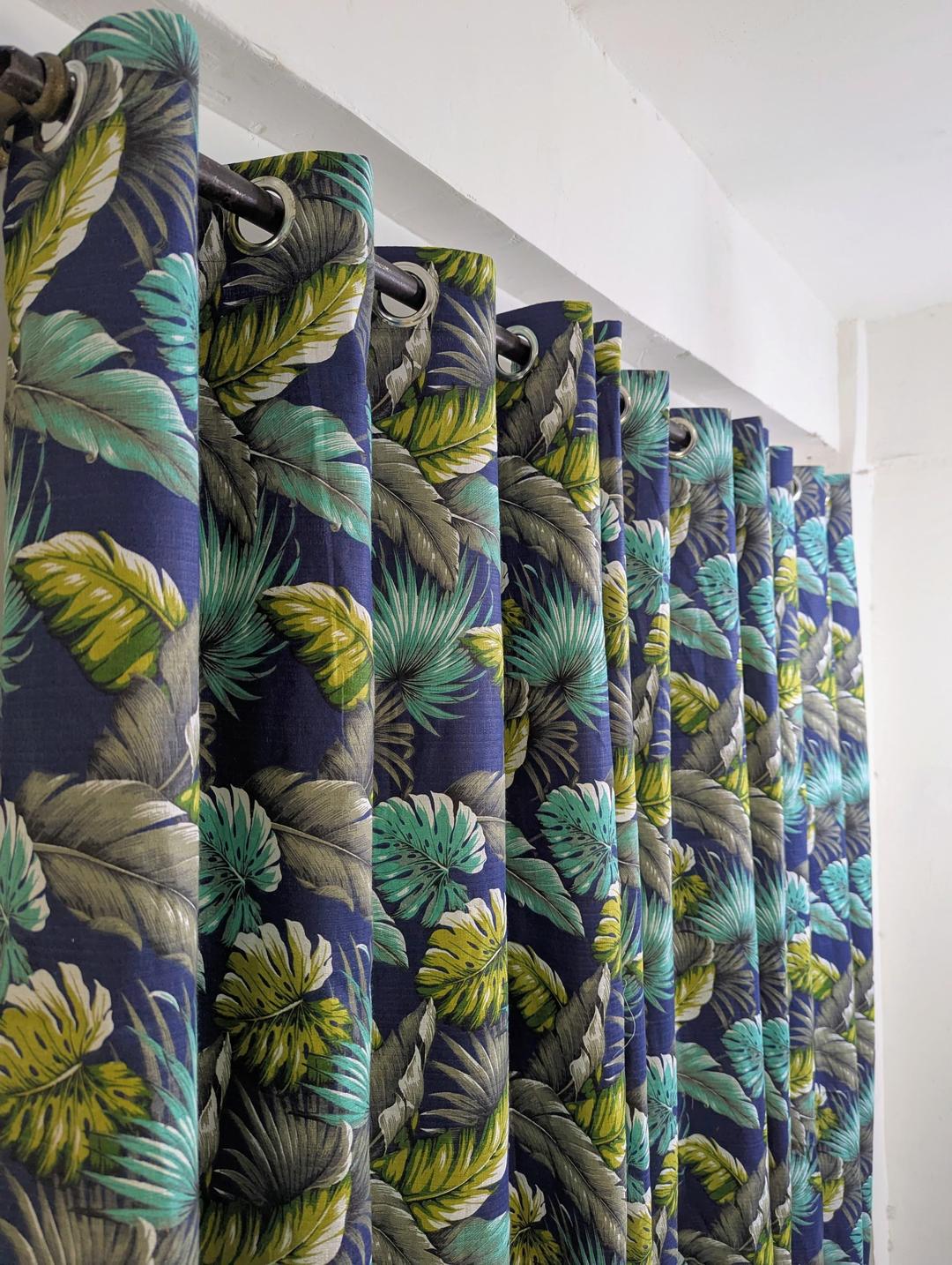 Chic Multicolor Printed Cotton Single Sided Curtain - 1 Pc