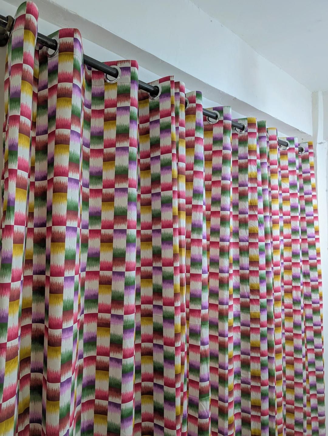 Stunning Multicolor Printed Cotton Indoor Home Curtains - 1 Pc