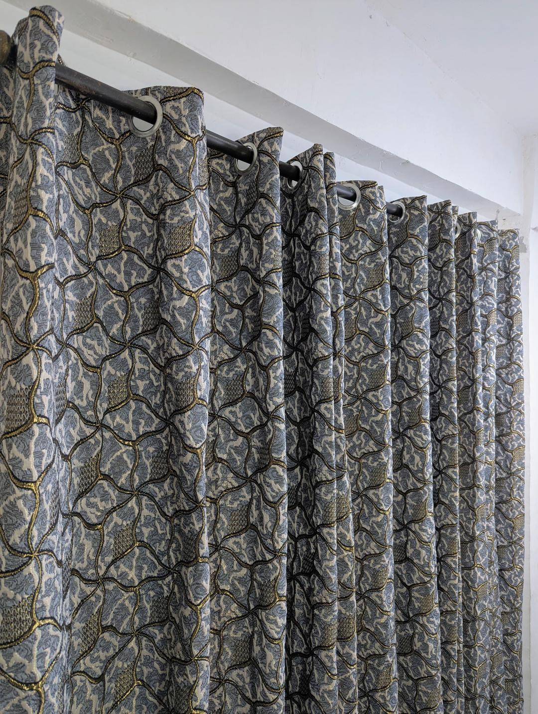 Multicolor Printed Jacquard Single Curtain 1 Pc - Easy to Wash & Stylish Decor