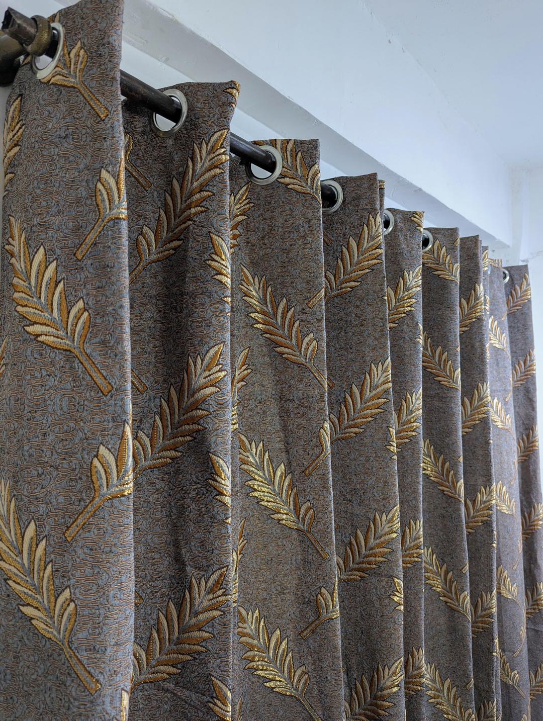 Stylish Printed Jacquard Indoor Home Curtains - 1 Pc with Easy Care Features