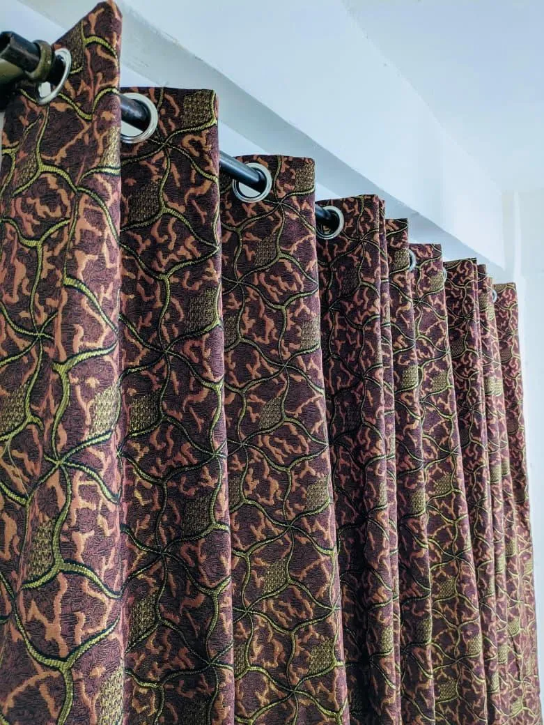 Stylish Multicolor Printed Jacquard Indoor Home Curtains - 1 Pc