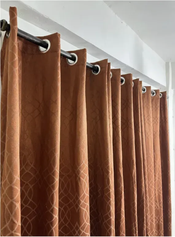 Single Sided Textured Jacquard Curtain Orange 92x55