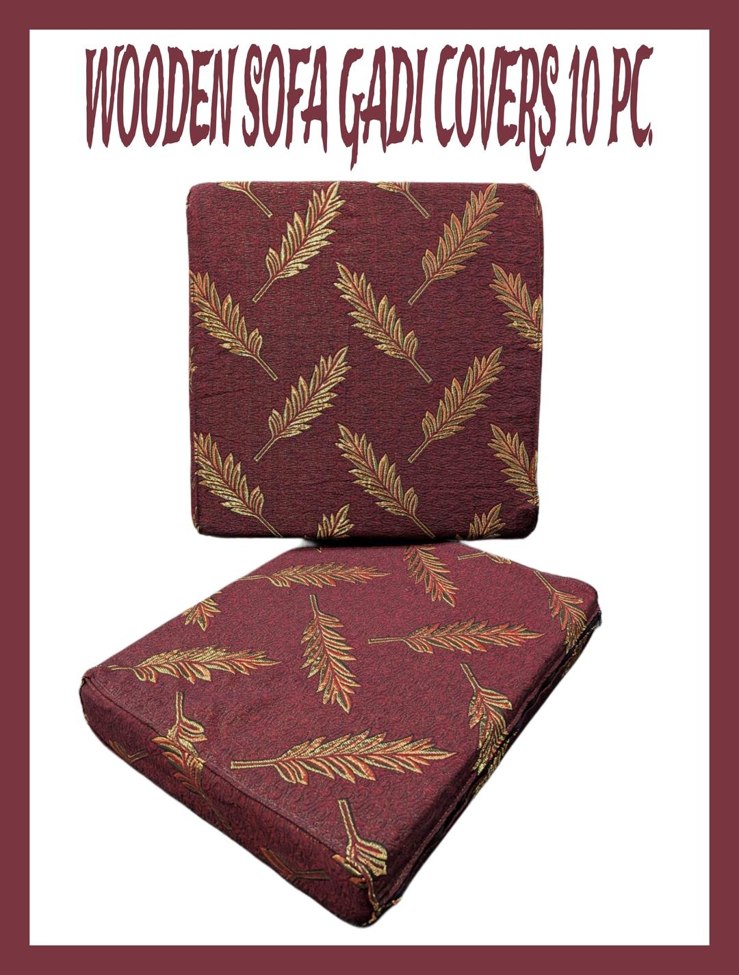Luxurious Maroon Velvet Printed Cushion Covers - 10 Pcs Set