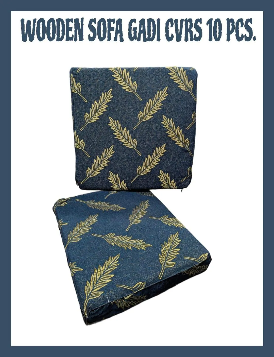 Luxurious Velvet Printed Cushion Covers - Set of 10 Pcs in Blue (Without Filling)