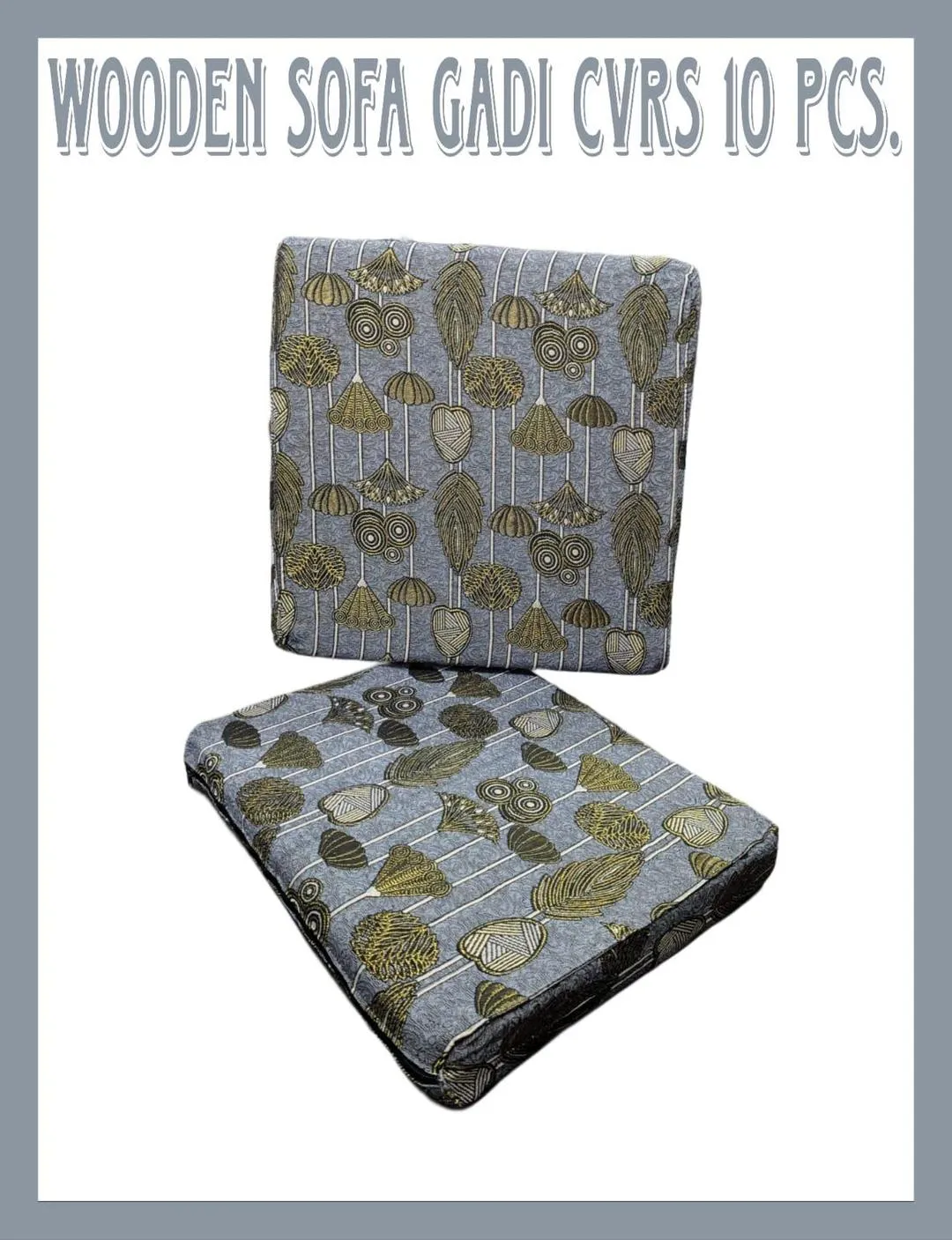 Stylish Grey Velvet Printed Cushion Covers - Pack of 10 Pcs (Without Filling)