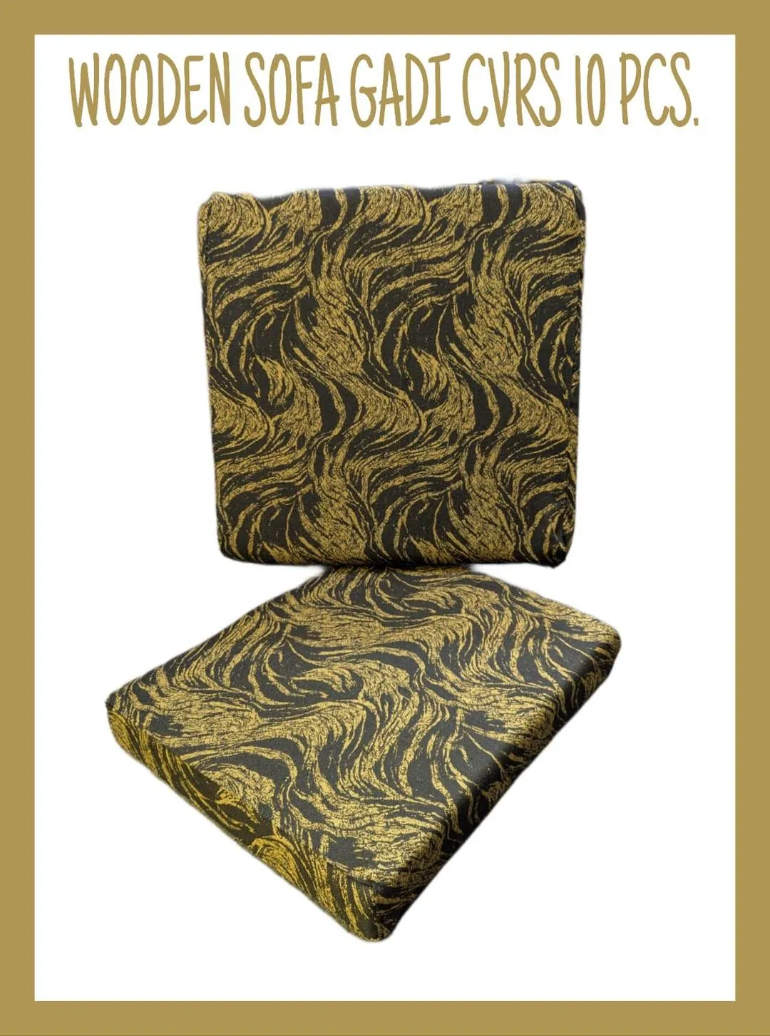 Elegant Black & Gold Printed Velvet Cushion Covers - Set of 10 Pcs} Without Filling 