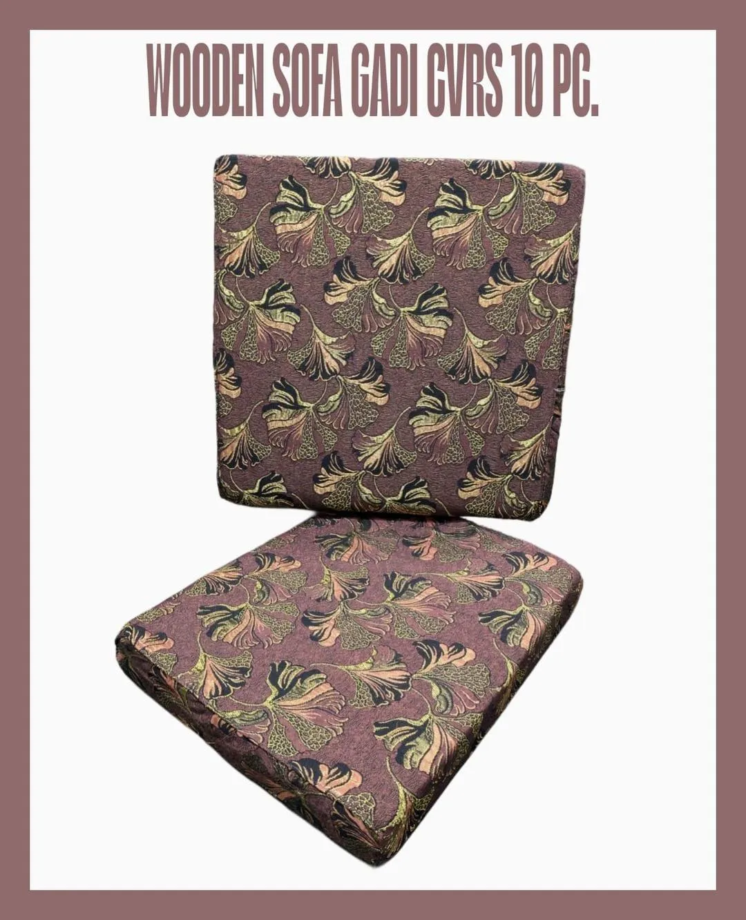 Luxurious 10 Pcs Velvet Jacquard Printed Cushion Covers - Brown