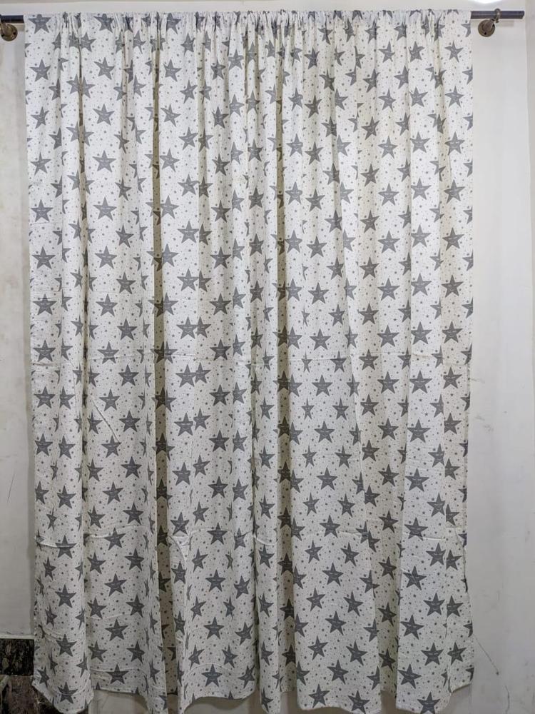 1 Pc Cotton Printed Curtains