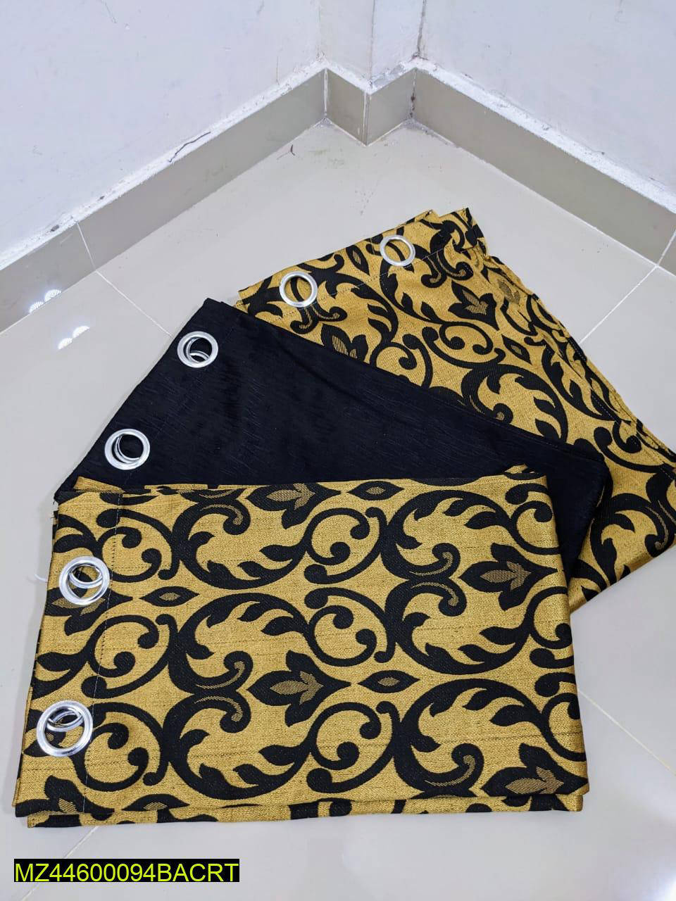 3 Pcs Leather Printed Curtains