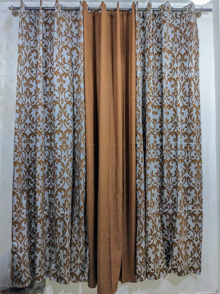 3 Pcs Leather Printed Curtains