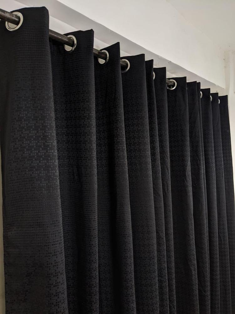 1 Pc Jacquard Plain Curtains
