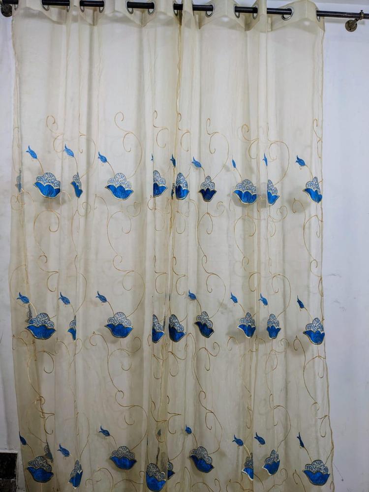 1 Pc Organza Embroidery  Curtain
