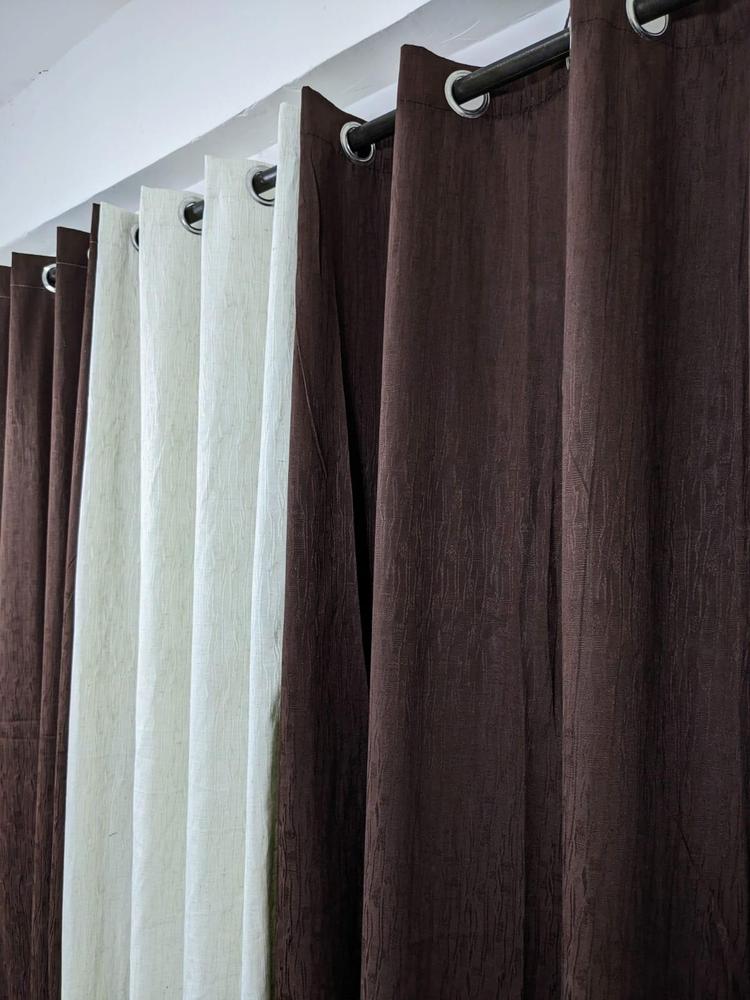 3 Pcs Jacquard Self Textured Curtain