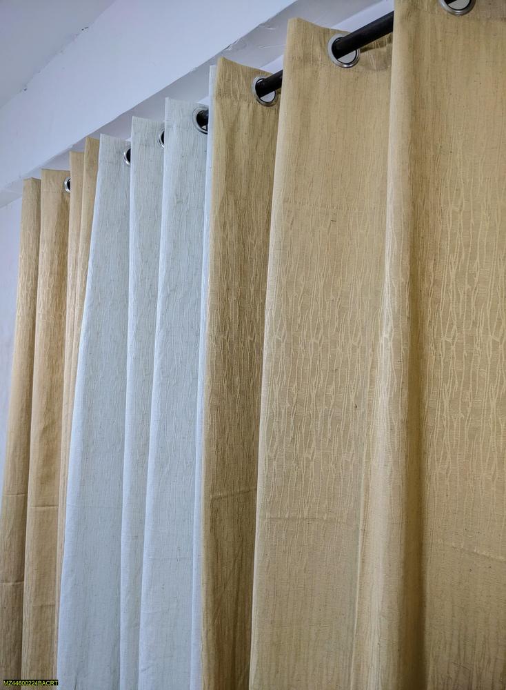 3 Pcs Jacquard Self Textured Curtain