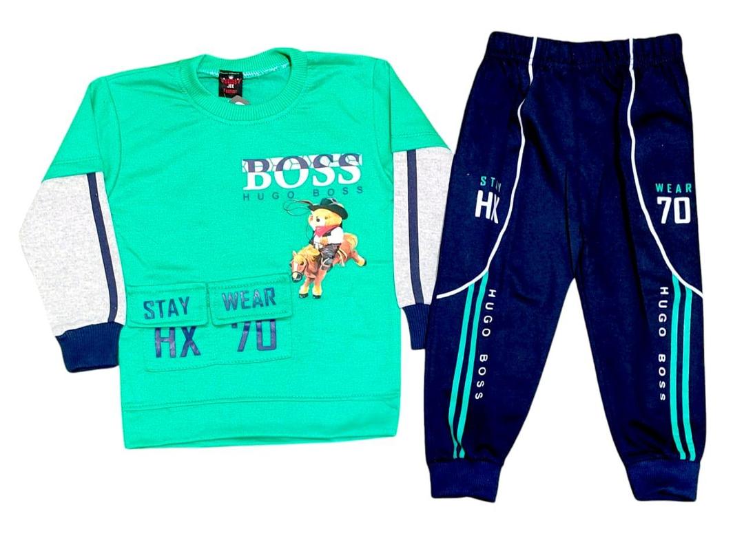 Stylish Boy's Printed Shirt and Trouser Suit - 2 Pcs Set