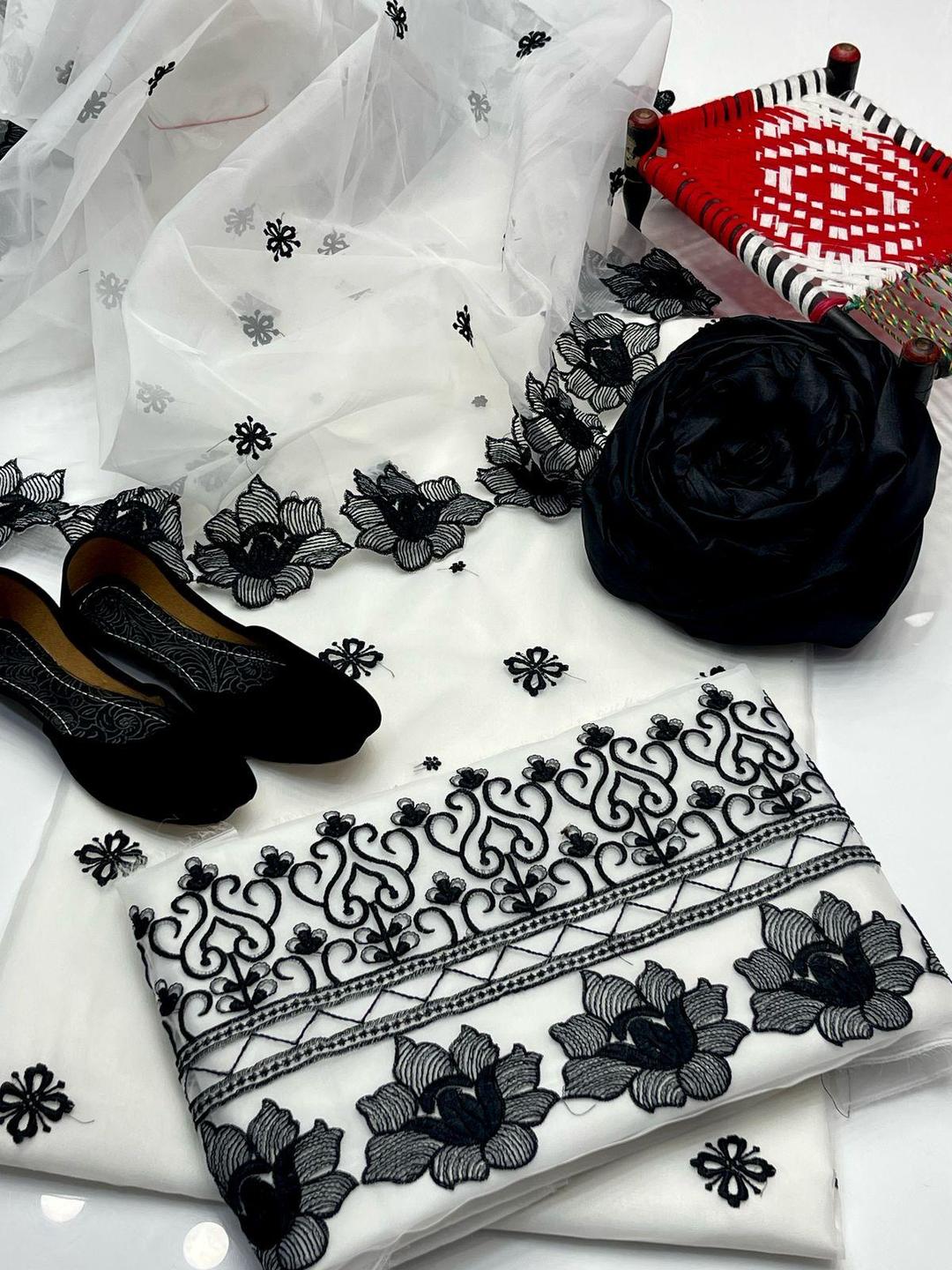 3 Pcs Women's Unstitched Embroidered Suit