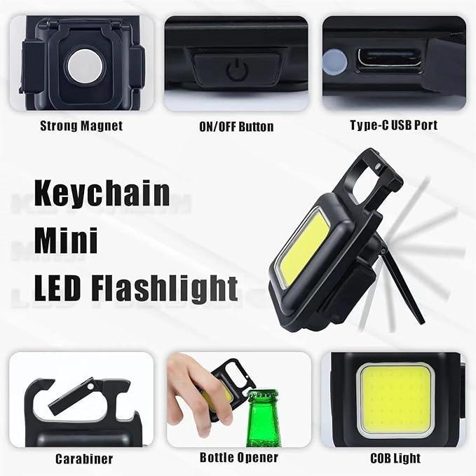 Rechargeable Keychain Mini Flashlight With Type-C Charging Port