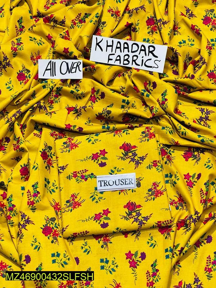 2 Pcs Women's Unstitched Khaddar Printed Suit