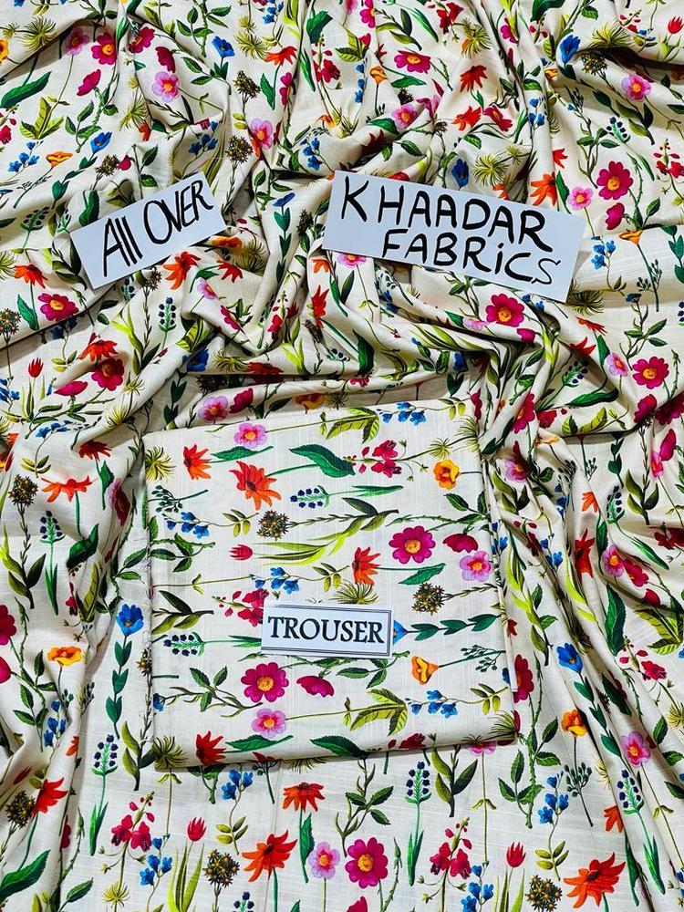 2 Pcs Women's Unstitched Khaddar Printed Suit