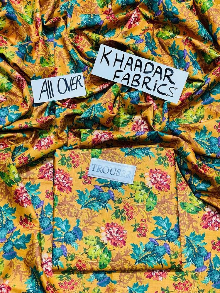 2 Pcs Women's Unstitched Khaddar Printed Suit