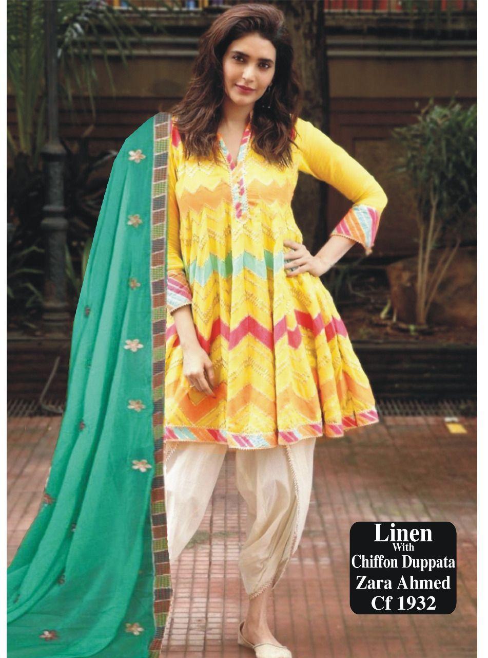 3 Pcs Women's Unstitched Linen Embroidered Suit