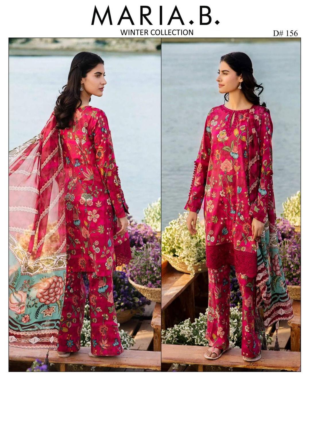 3 Pcs Women's Unstitched Karandi Printed Suit