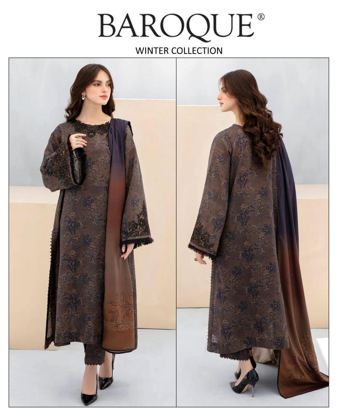 3 Pcs Women's Unstitched Karandi Digital Print Suit