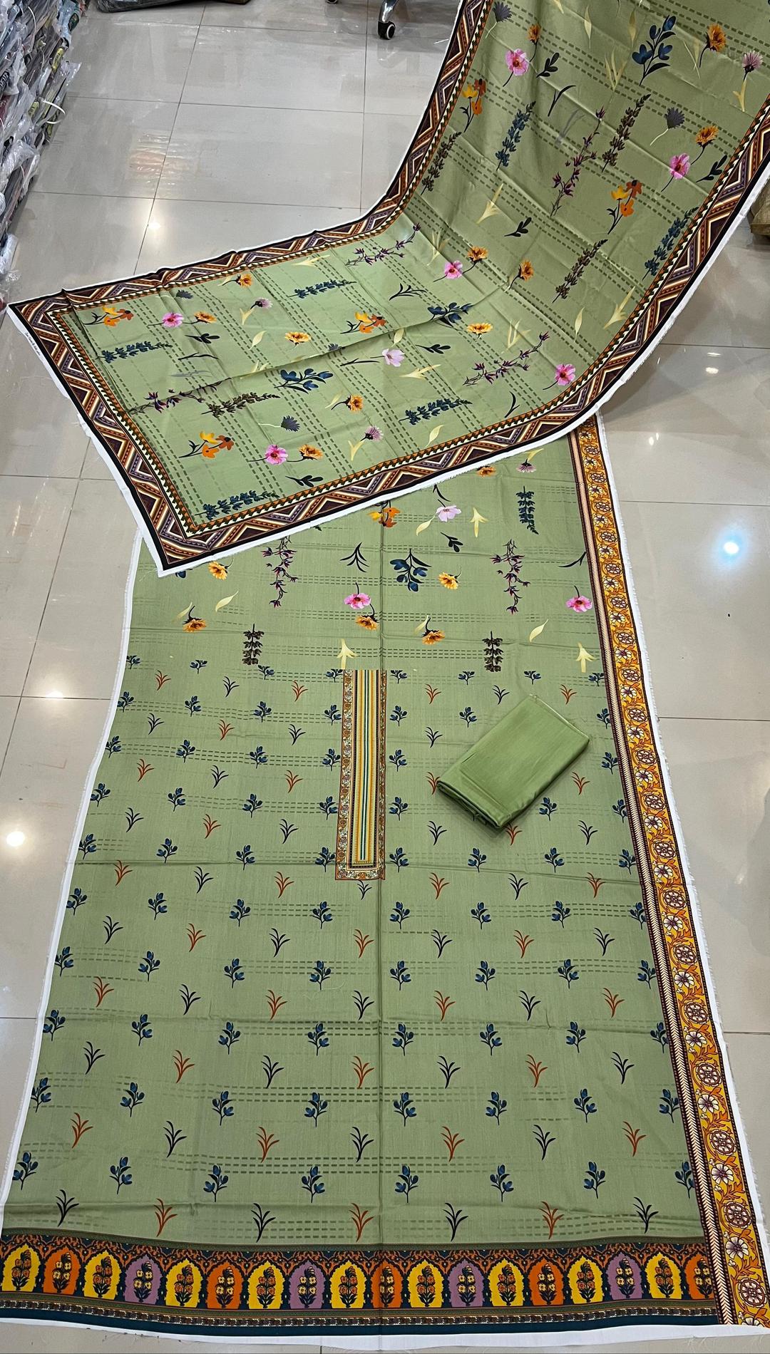 3 Pcs Women's Unstitched Viscose Digital Print Suit