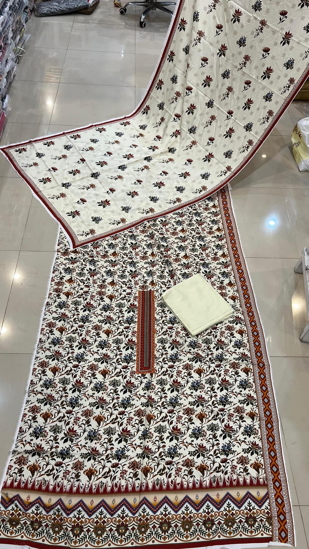 3 Pcs Women's Unstitched Viscose Digital Print Suit