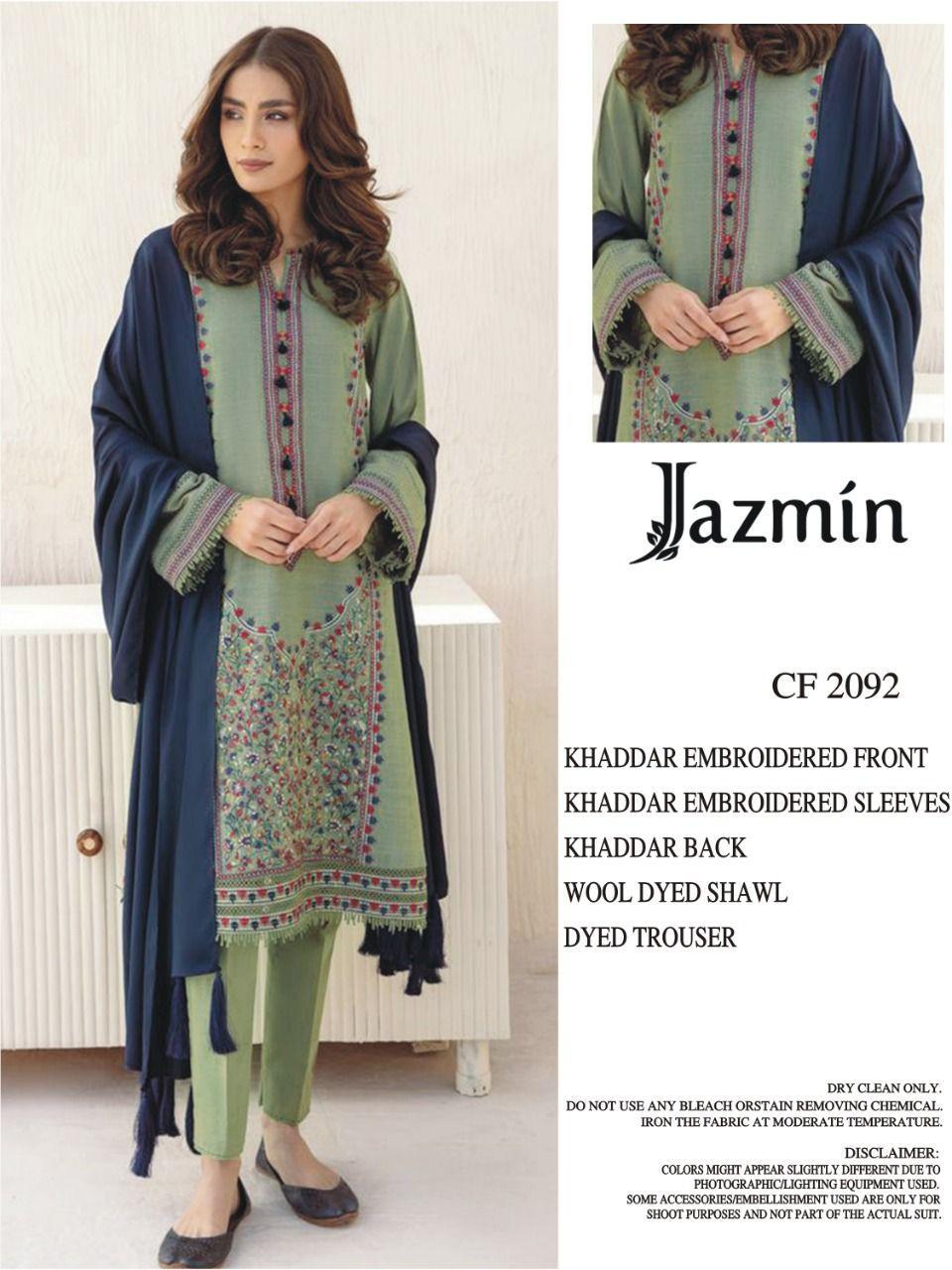 3 Pcs Women's Unstitched Embroidered Suit
