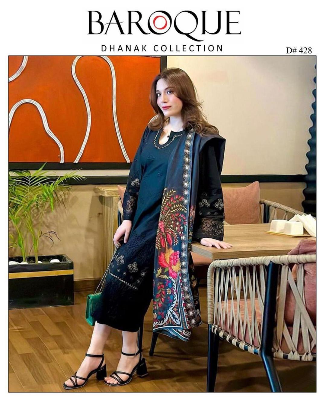 3 Pcs Women's Unstitched Embroidered Suit