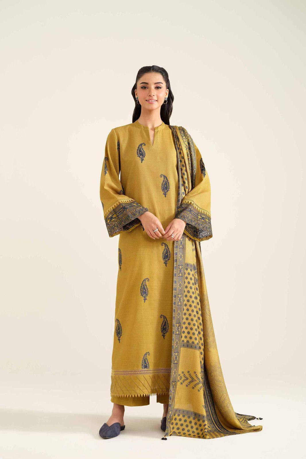 3 Pcs Women's Unstitched Digital Print Suit