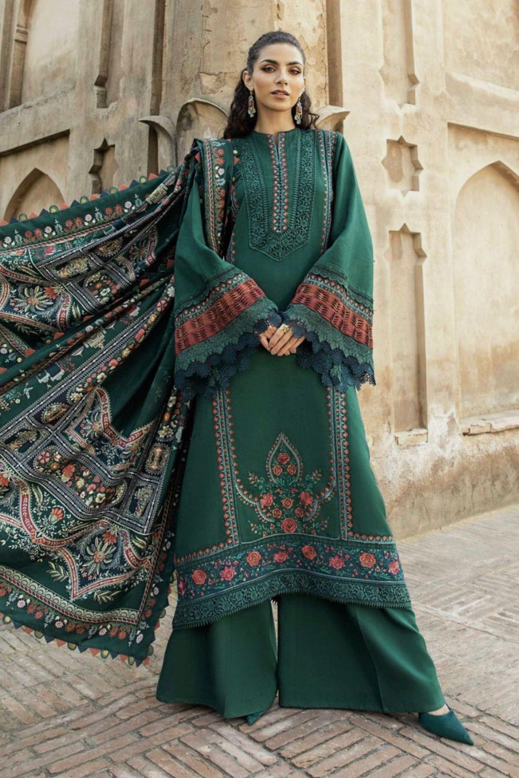 3 Pcs Women's Unstitched Embroidered Suit