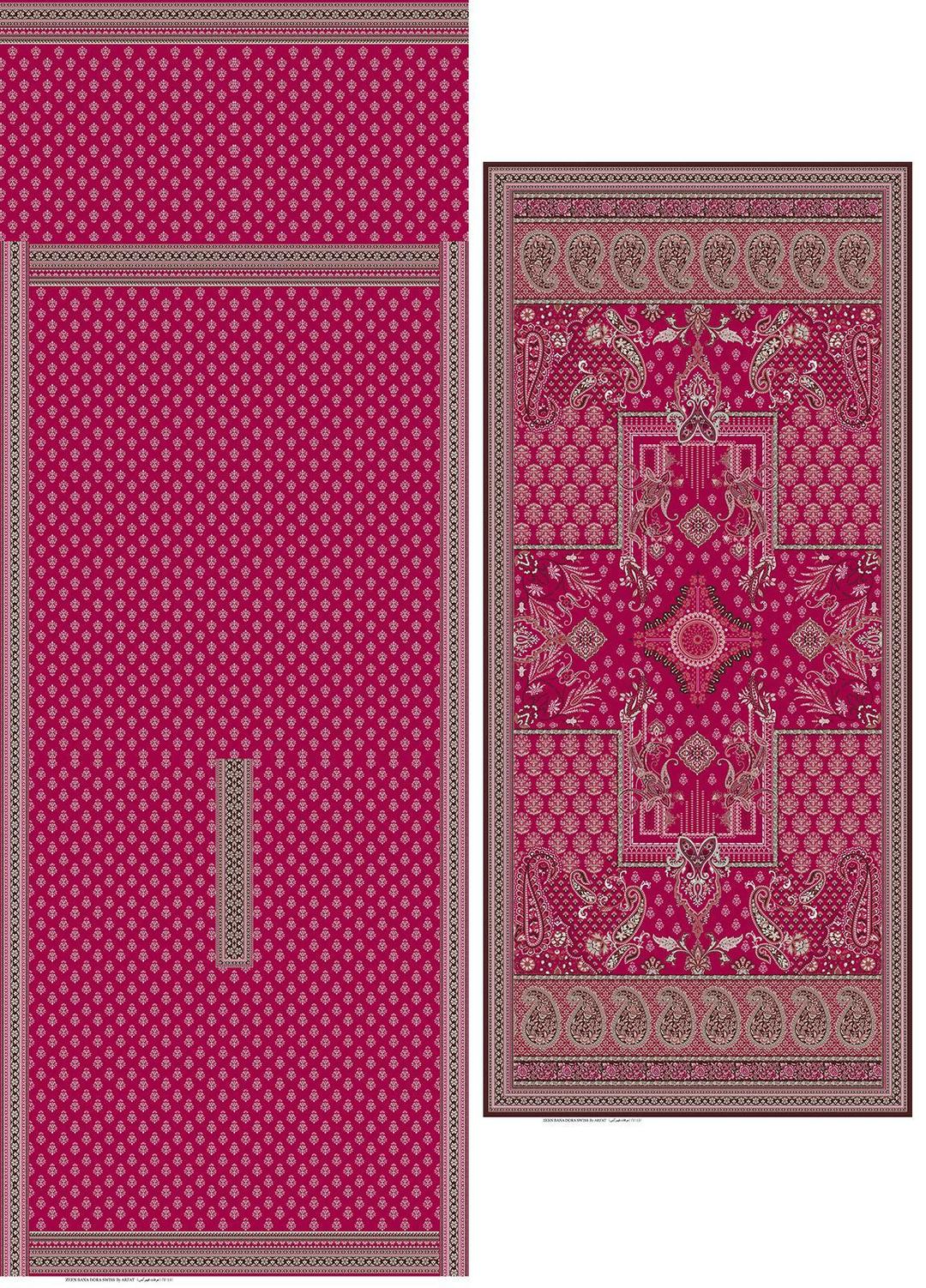 3 Pcs Women's Unstitched Digital Print Suit