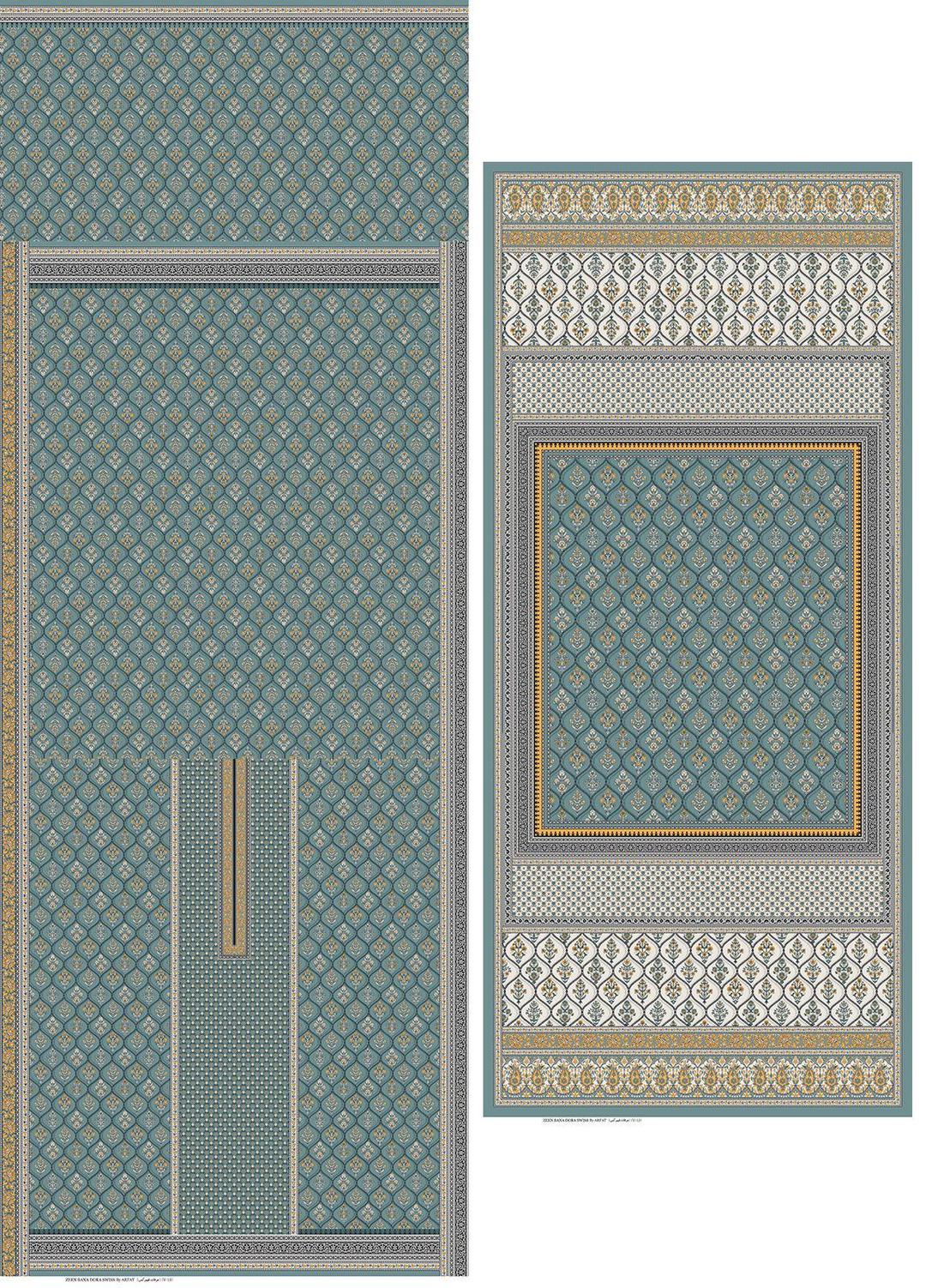 3 Pcs Women's Unstitched Digital Print Suit