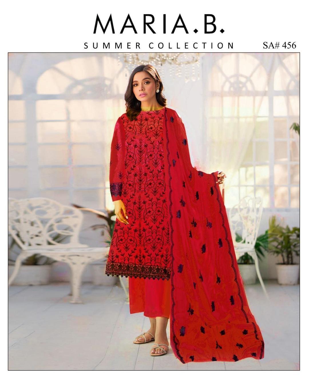 3 Pcs Women's Unstitched Embroidered Suit