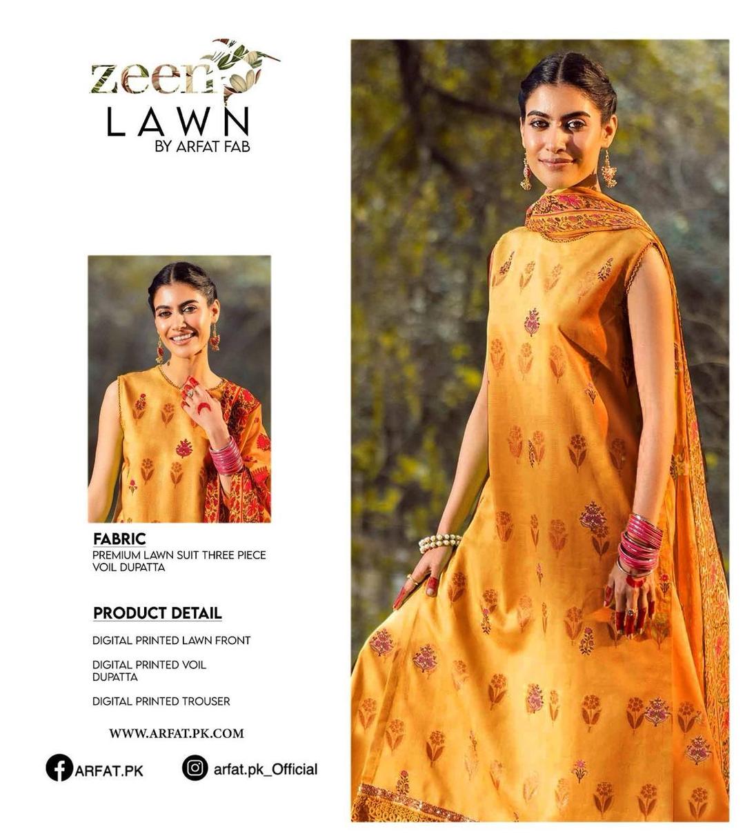 3 Pcs Women's Unstitched Digital Print Suit