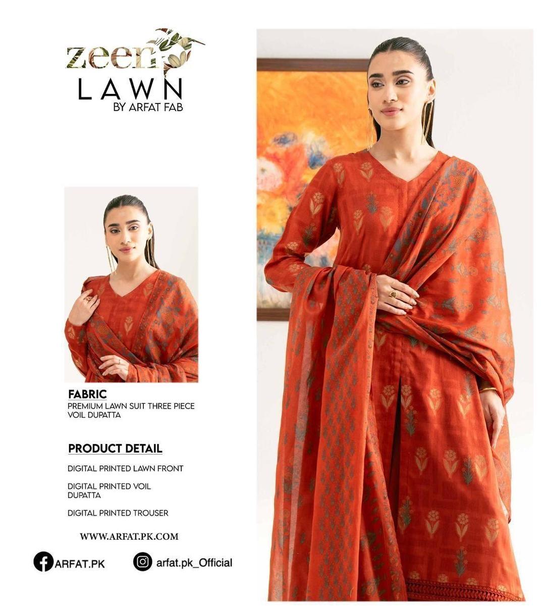 3 Pcs Women's Unstitched Digital Print Suit