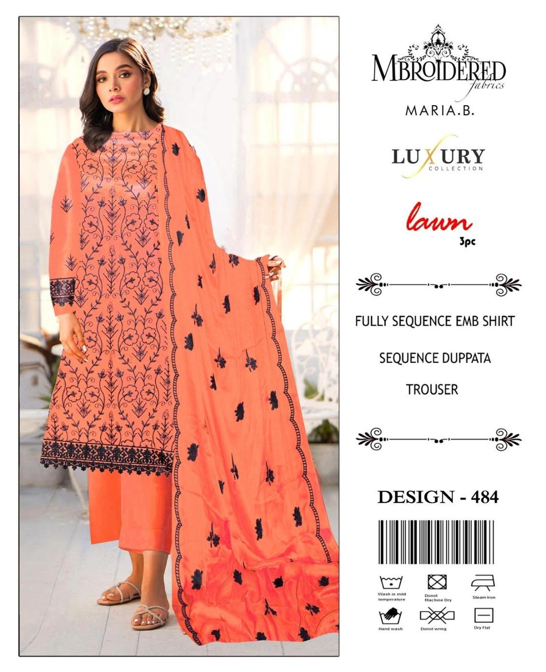 3 Pcs Women's Unstitched Sequins Embroidered Suit