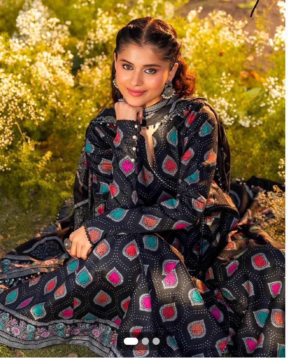 3 Pcs Women's Unstitched Digital Print Suit