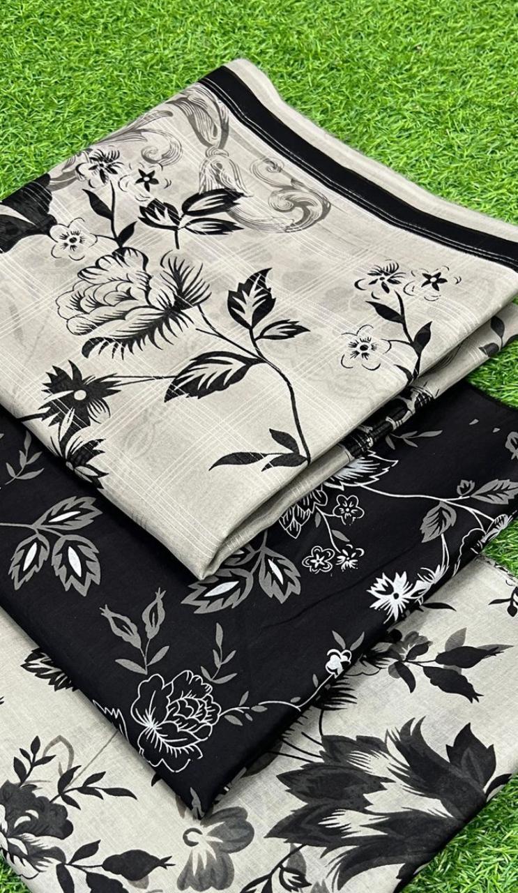 3 Pcs Women's Unstitched Digital Print Suit