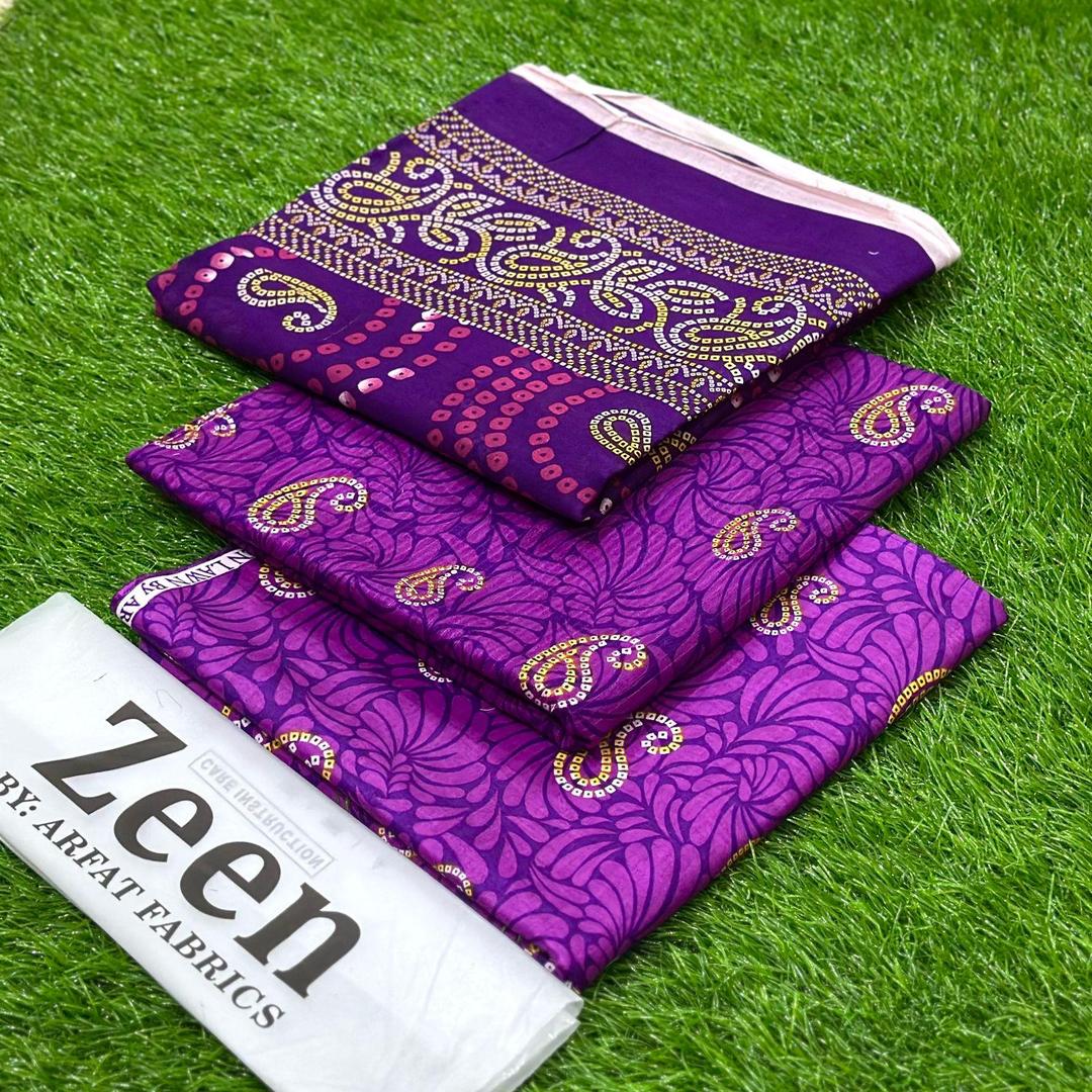 3 Pcs Women's Unstitched Digital Print Suit