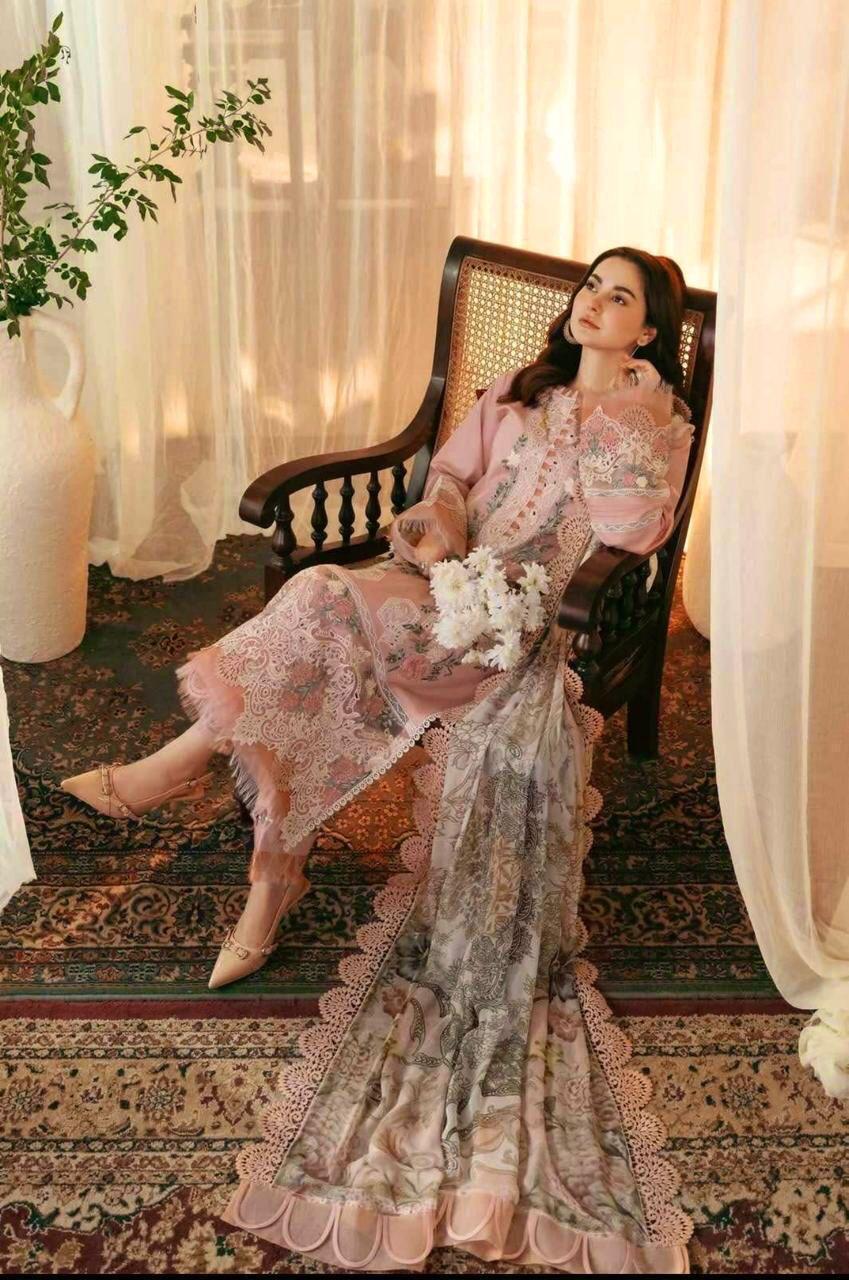 3 Pcs Women's Unstitched Embroidered Suit